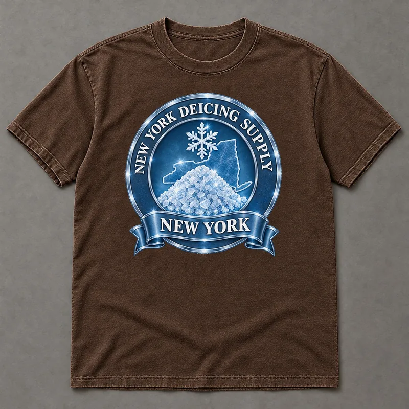 New York Deicing Supply tee with state badge